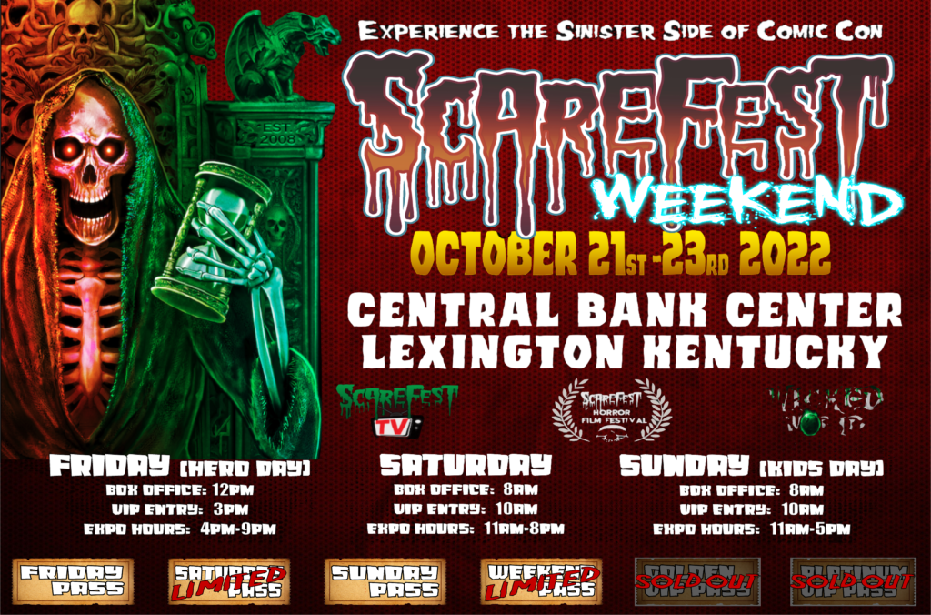 ScareFest is back for its 14th year. Featuring celebrity guests, over 150 vendors, film festival